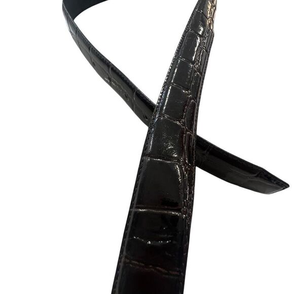 Leather Belt with Gold Buckle, size 34 - Picture 4 of 7